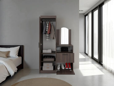 Closet Comoda Praga Tres Puertas Un Cajon, Milan, con diseño moderno incluye Espejo