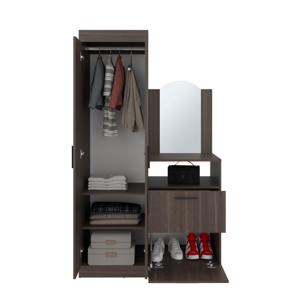 Closet Comoda Praga Tres Puertas Un Cajon, Milan, con diseño moderno incluye Espejo