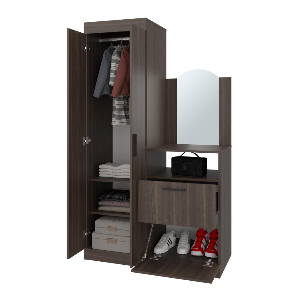 Closet Comoda Praga Tres Puertas Un Cajon, Milan, con diseño moderno incluye Espejo