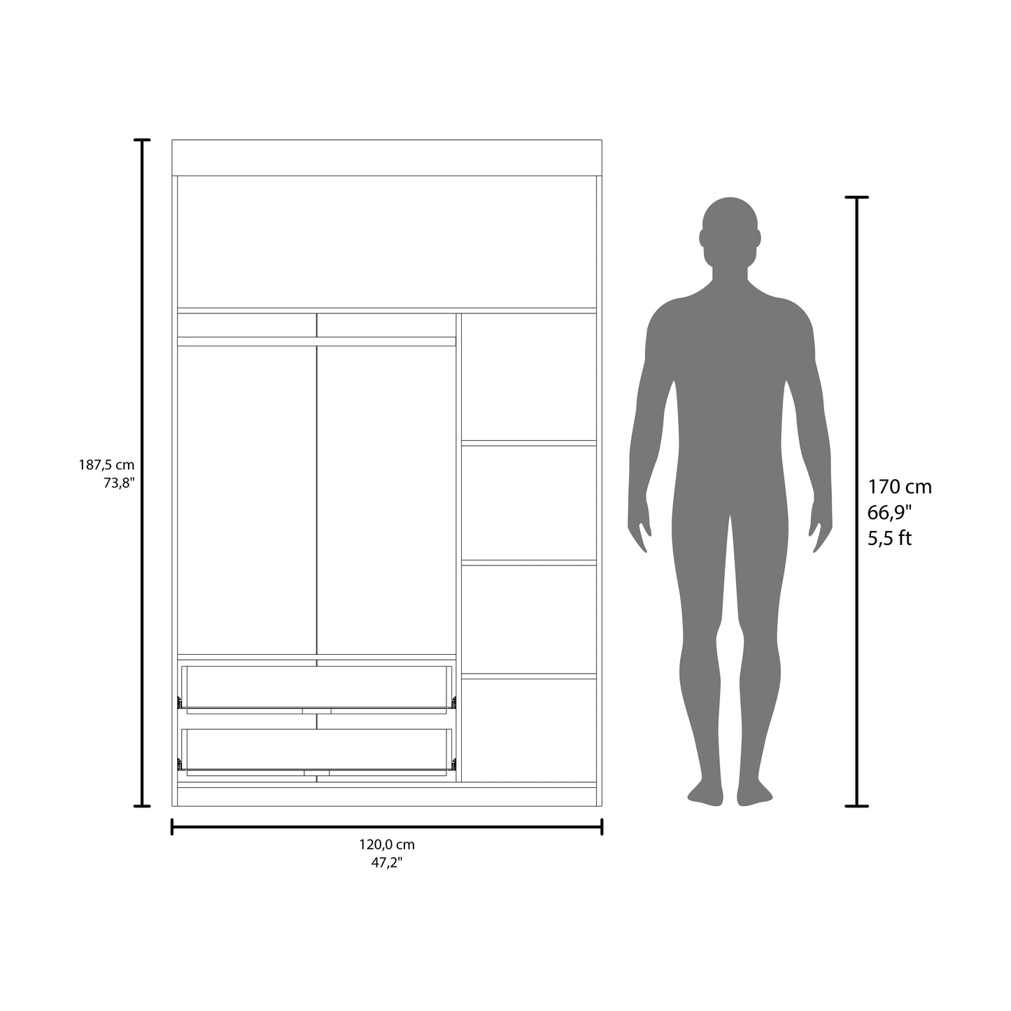 Closet Manila Z-120, Gales, Cinco Puertas