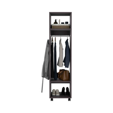 Closet Con Espejo Y Cuatro Ruedas Fm 025N Negro