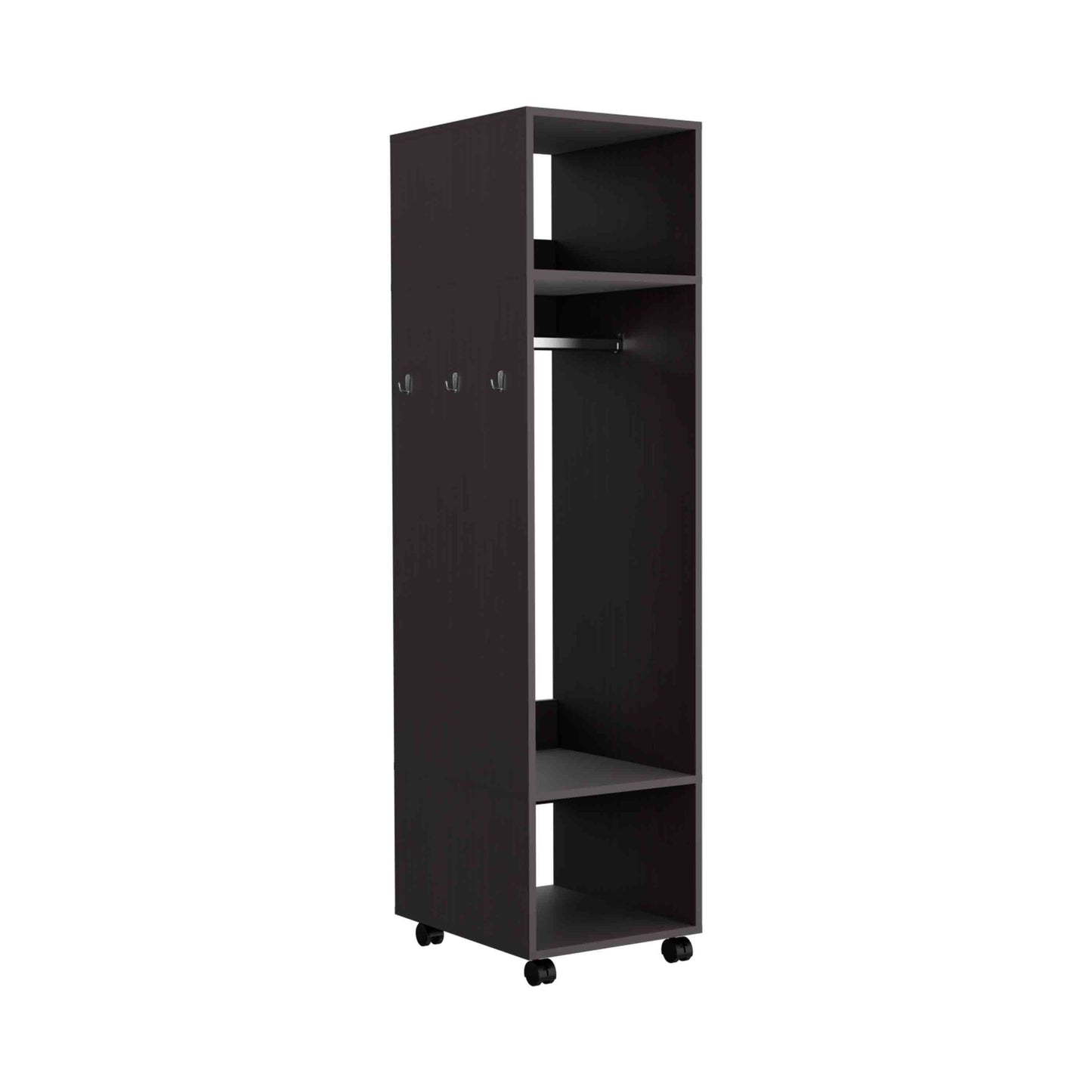 Closet Con Espejo Y Cuatro Ruedas Fm 025N Negro