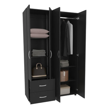 Closet Barin 120, Wengue, con cajones de gran capacidad para su almacenamiento