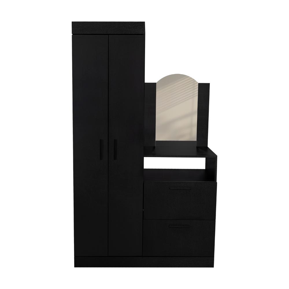 Closet Comoda Praga Tres Puertas Un Cajon, Wengue, con diseño moderno incluye Espejo