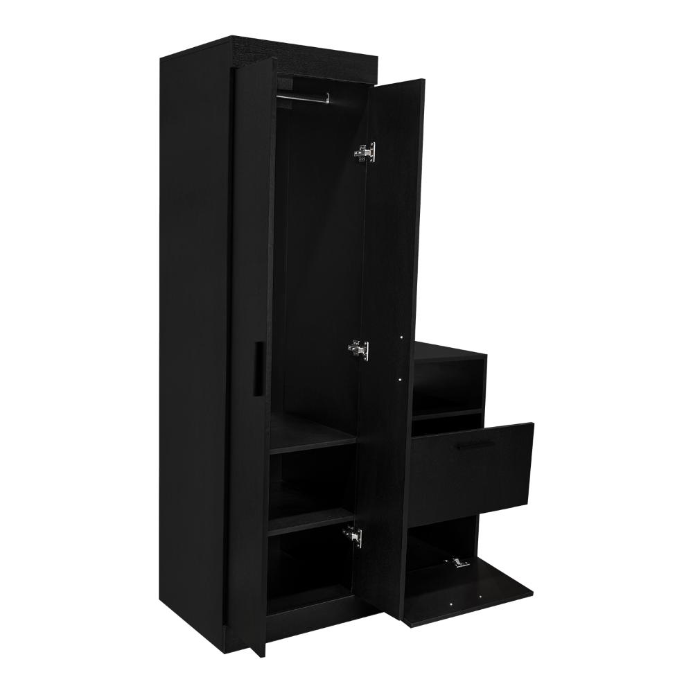 Closet Comoda Praga Tres Puertas Un Cajon, Wengue, con diseño moderno incluye Espejo