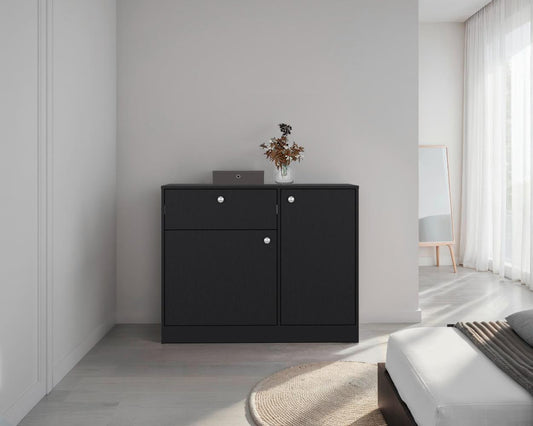 Cómoda Praga, Wengue, con deslizadores en U para una facil movilidad