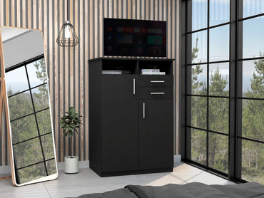 Closet Dos Puertas Dos Cajones, FM Furniture 022N, Negro