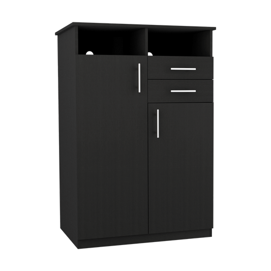 Closet Dos Puertas Dos Cajones, FM Furniture 022N, Negro