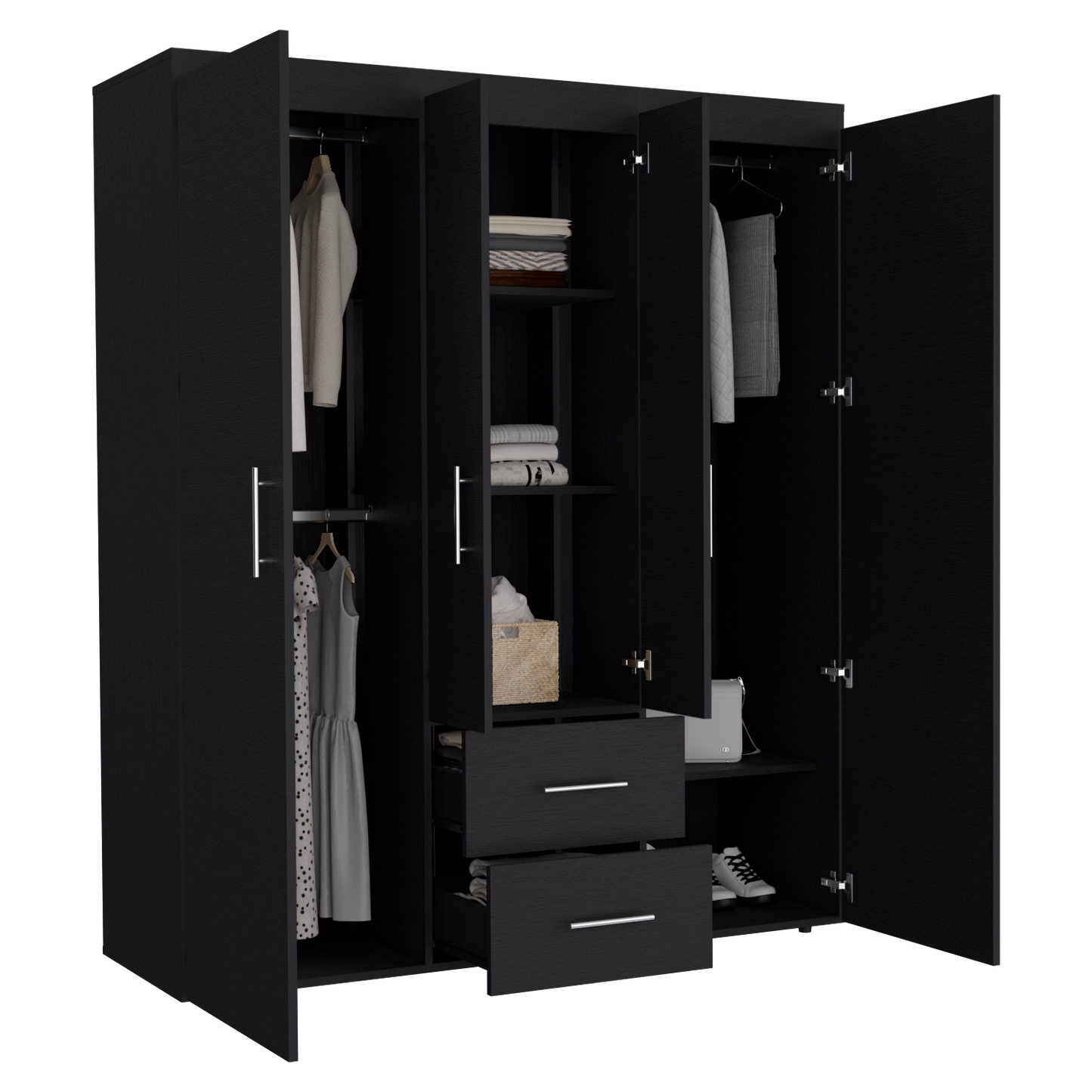 Closet Bariloche Eco 150, Wengue, con amplios espacios y entrepaños para organizar