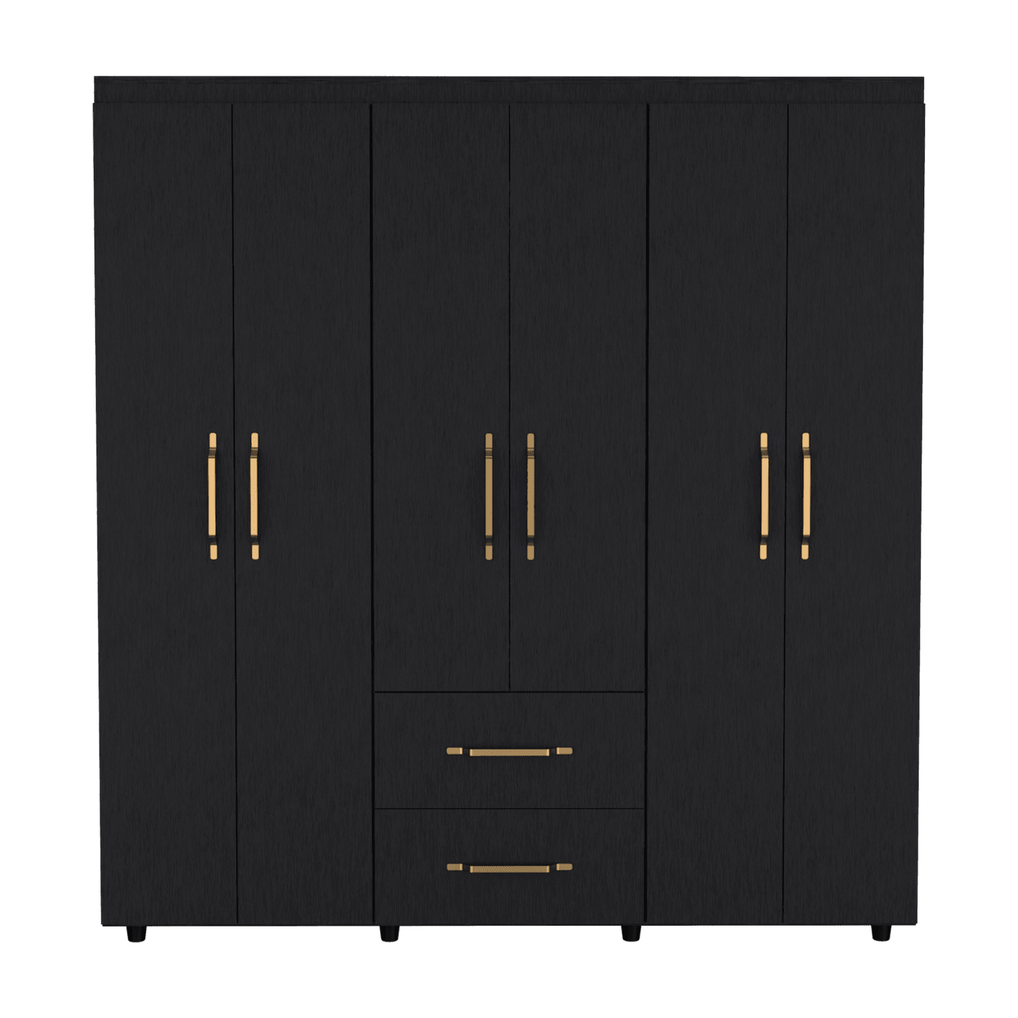 Closet Golden, Wengue, Variedad de Entrepaños y Seis Puertas Abatibles