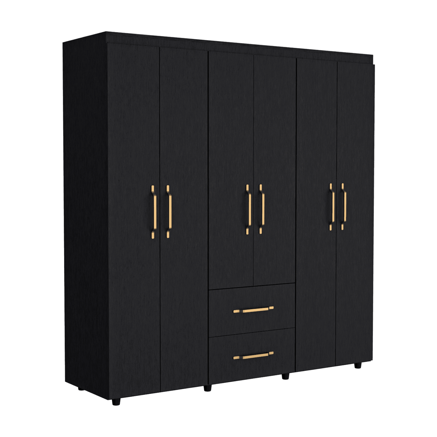 Closet Golden, Wengue, Variedad de Entrepaños y Seis Puertas Abatibles