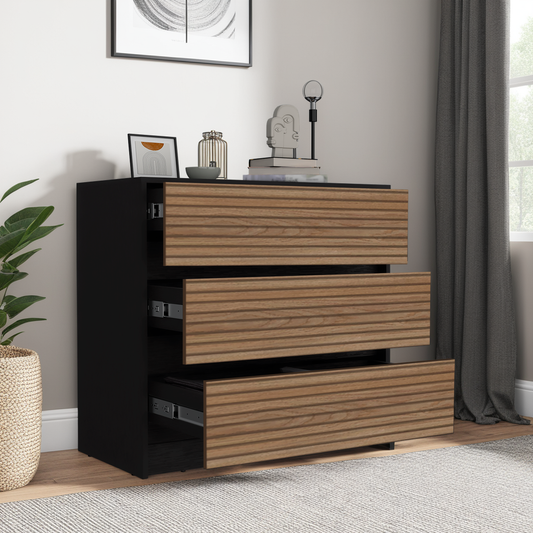 Organizador Austin, Wengue y Miel, con amplios espacio para almacenamiento