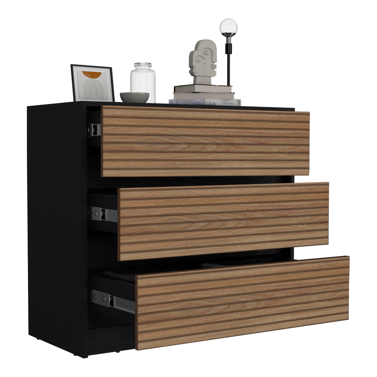 Organizador Austin, Wengue y Miel, con amplios espacio para almacenamiento