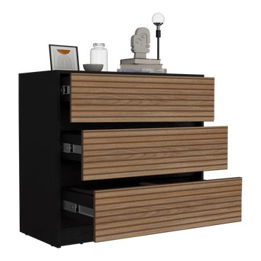 Organizador Austin, Wengue y Miel, con amplios espacio para almacenamiento