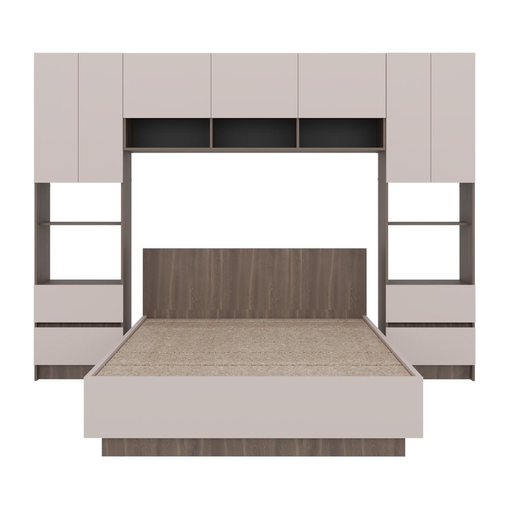 Cama con Closet Deni, Milan y Capri, incluye tendido de tablas y closet con amplios espacios de almacenamiento