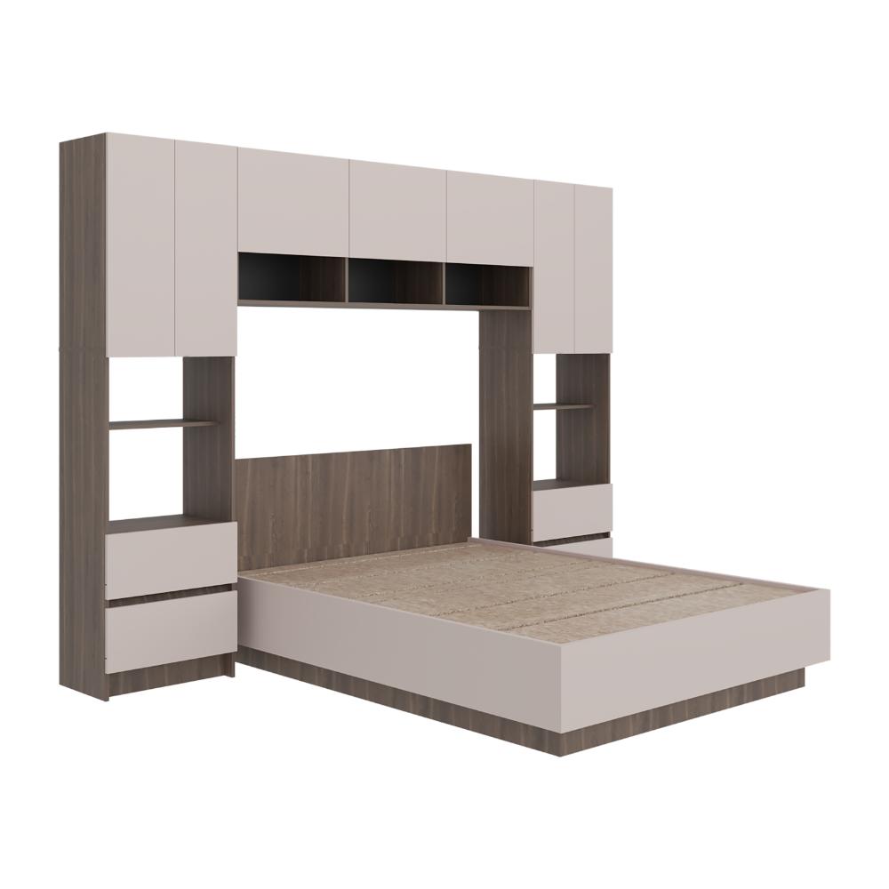 Cama con Closet Deni, Milan y Capri, incluye tendido de tablas y closet con amplios espacios de almacenamiento