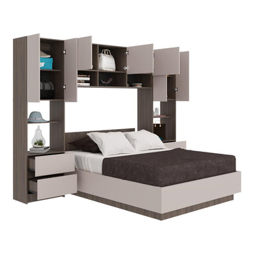 Cama con Closet Deni, Milan y Capri, incluye tendido de tablas y closet con amplios espacios de almacenamiento