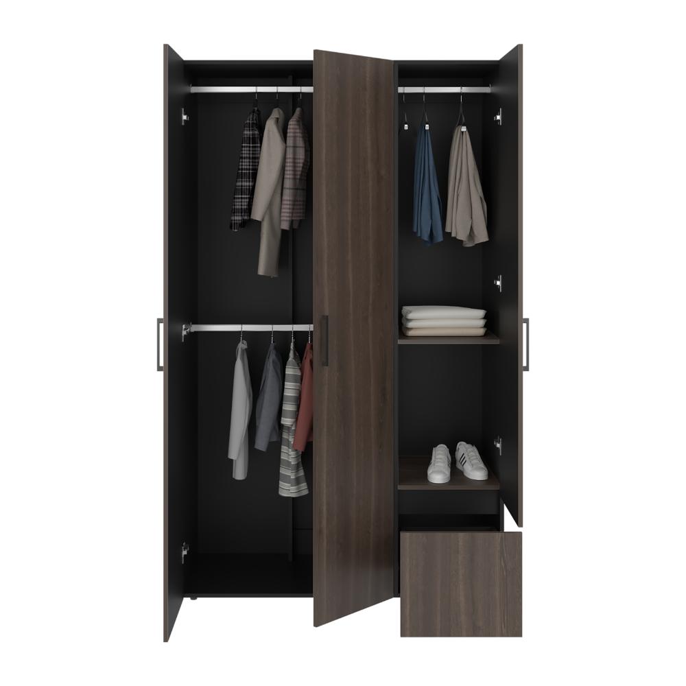 Closet Kenvil, Milan y Wengue, con un cajon y tres puertas