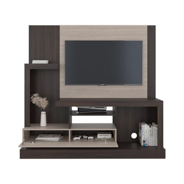 Estante Para Tv Alcaceres, Nogal y Miel, con Espacio Para Televisor de Hasta 55 Pulgadas