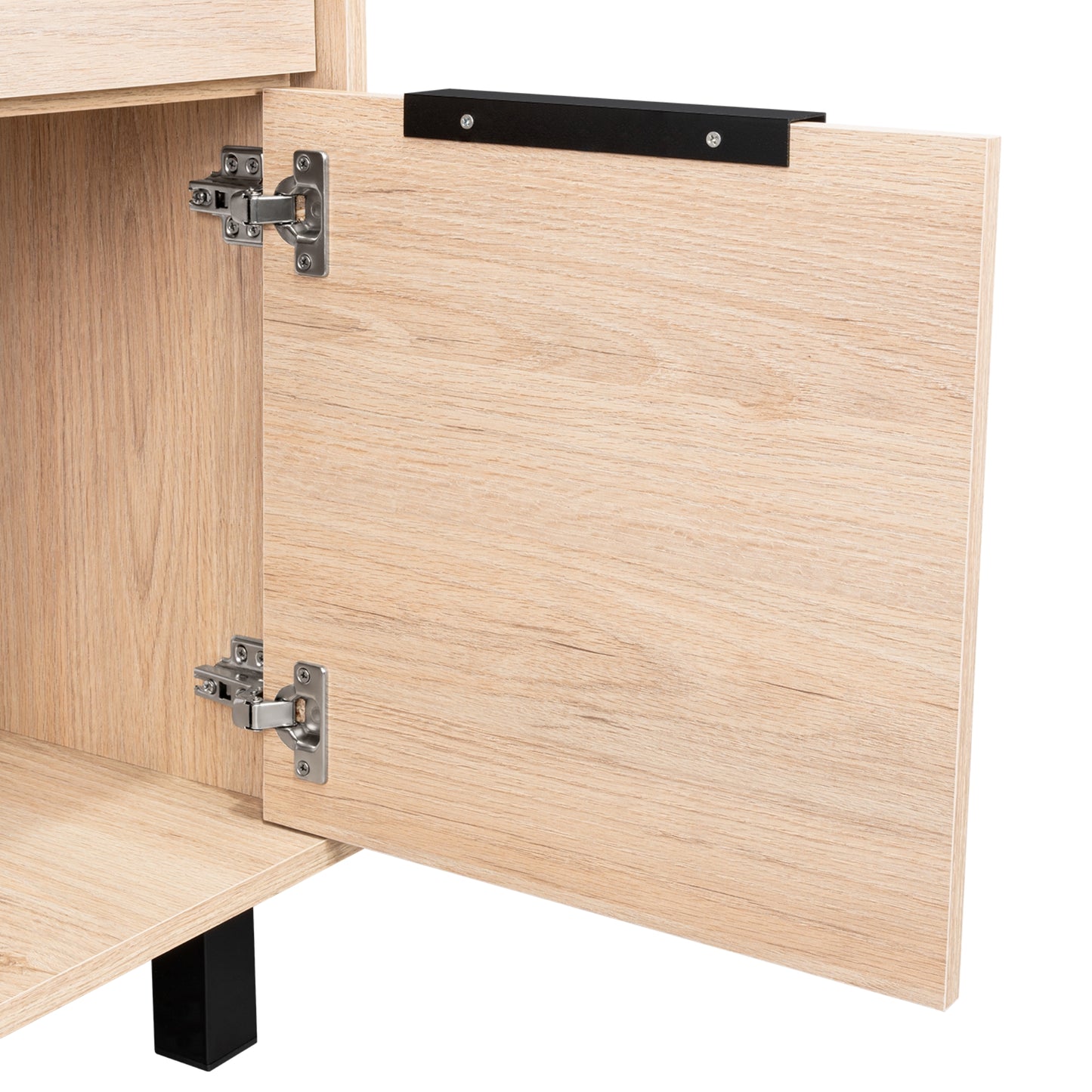 Velador Kaia Un Cajón Una Puerta, Rovere y Blanco