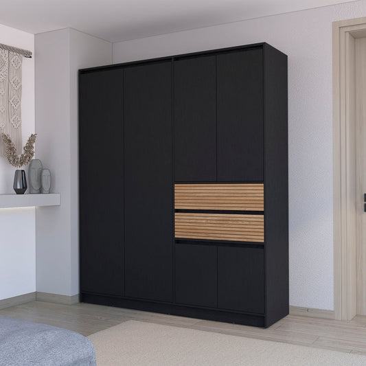 Closet Cuatro Puertas Dos Cajones Fm 016N Negro