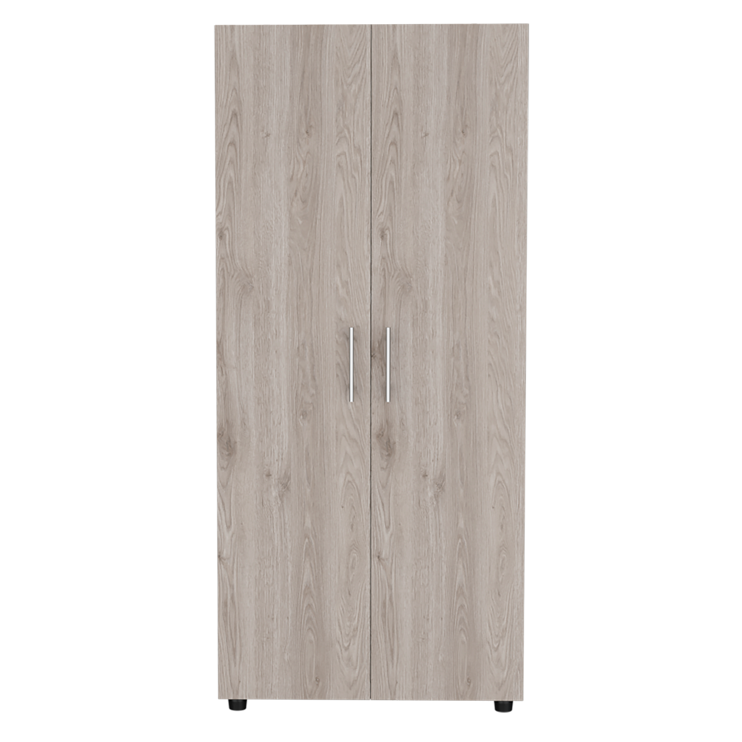 Closet Tera Ceniza y Blanco Vainilla, Dos Puertas Abatibles y Dos Tubos Cromados