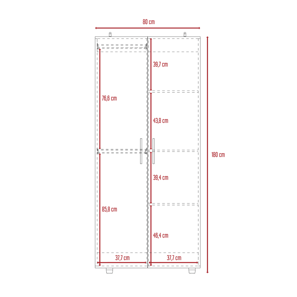 Closet Dos Puertas FM 021C, Café Claro