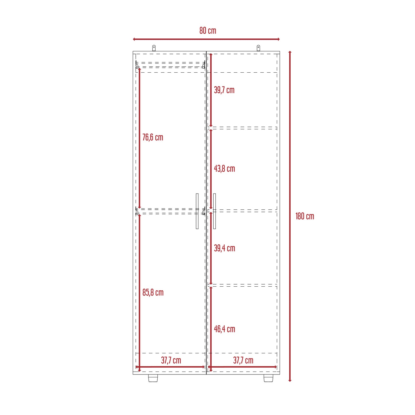 Closet Dos Puertas, FM Furniture 021G, Gris Claro