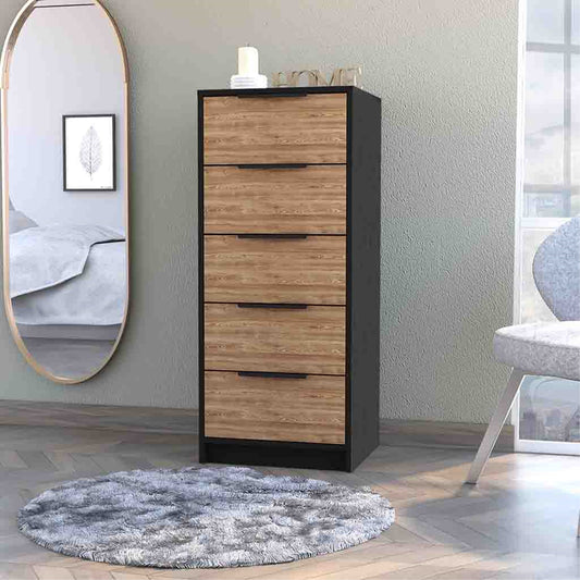 Comoda Cinco Cajones, FM Furniture 002N, Negro