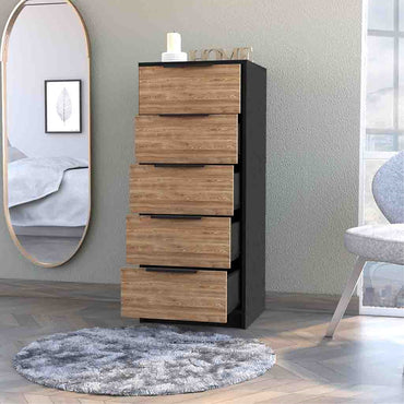 Comoda Cinco Cajones, FM Furniture 002N, Negro