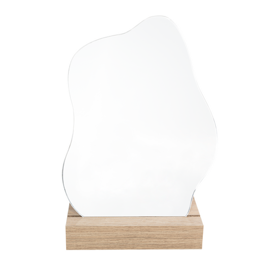 Espejo April, con Forma Irregular, Base Madera