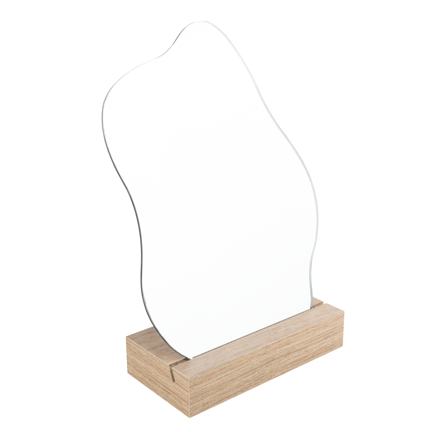 Espejo April, con Forma Irregular, Base Madera