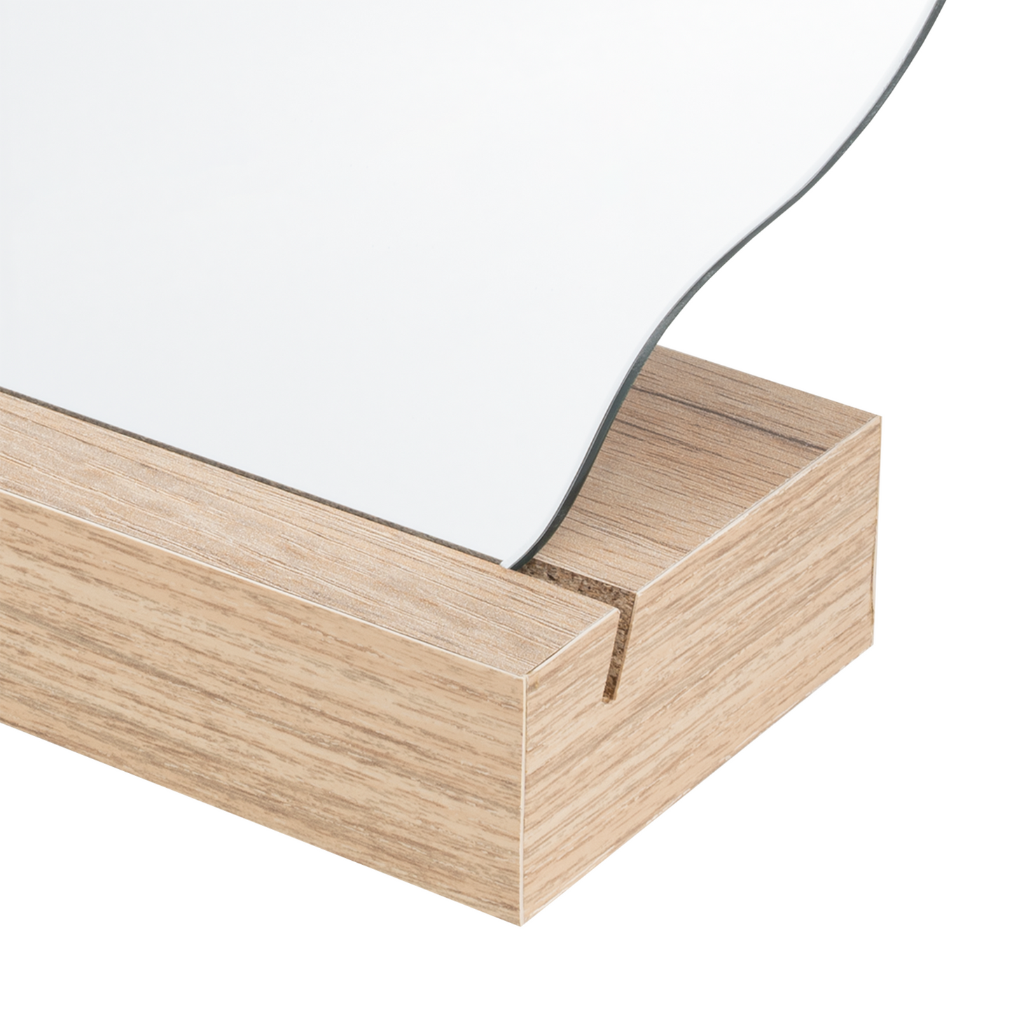Espejo April, con Forma Irregular, Base Madera