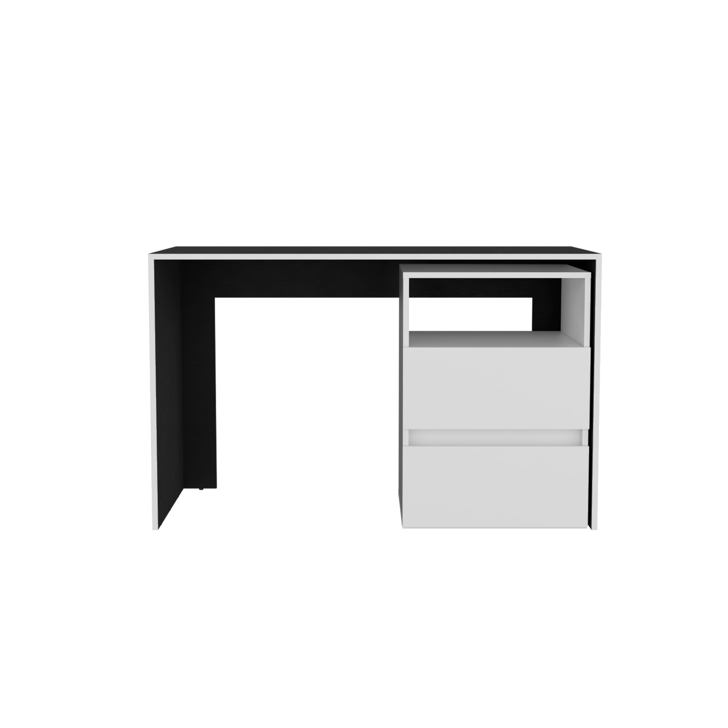 Mesa De Escritorio Rookie, Blanco y Wengue, amplio espacio de trabajo