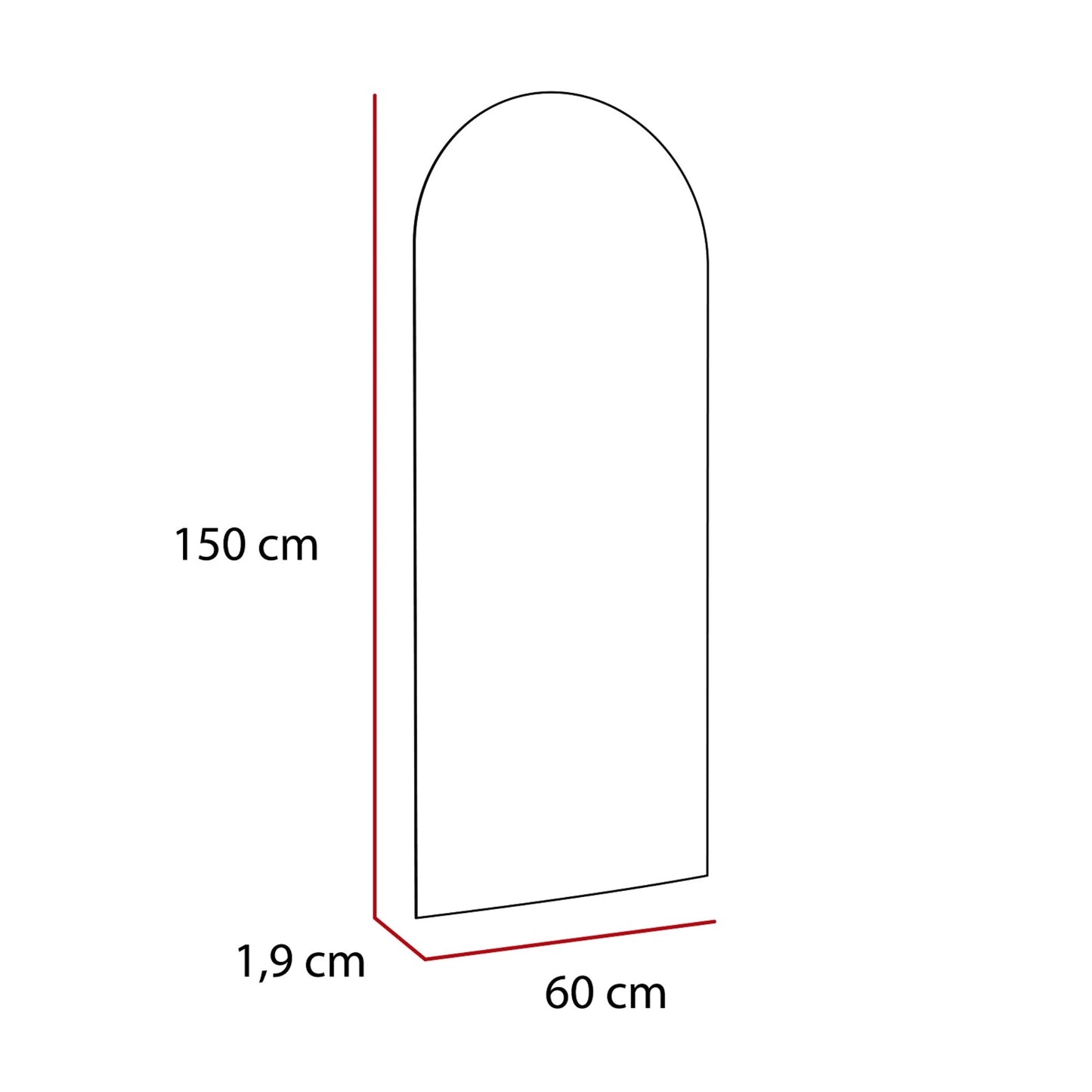 Espejo Florencia Rectangular, Superior Circular
