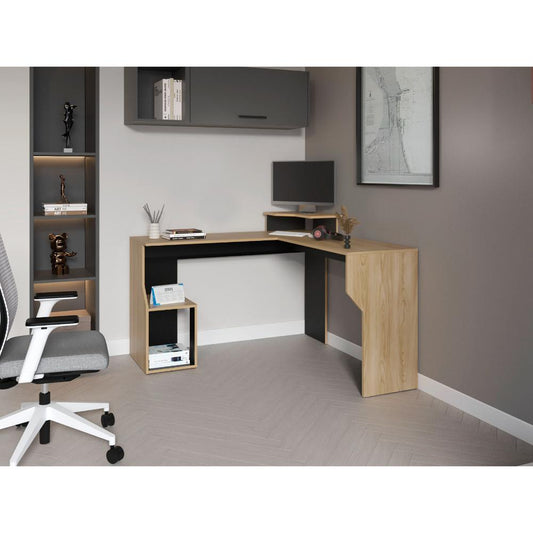 Escritorio En L Juanita, Color Fresno Y Wengue