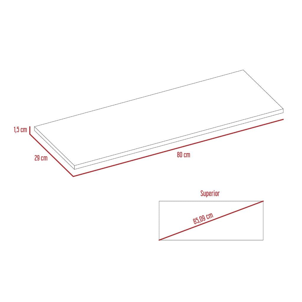 Repisa Flotante 80 Cm, FM Furniture 037B, Blanco
