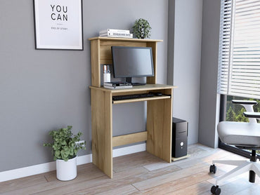 Escritorio Con Portateclado Y Base Para Cpu, FM Furniture 065C, Café Claro