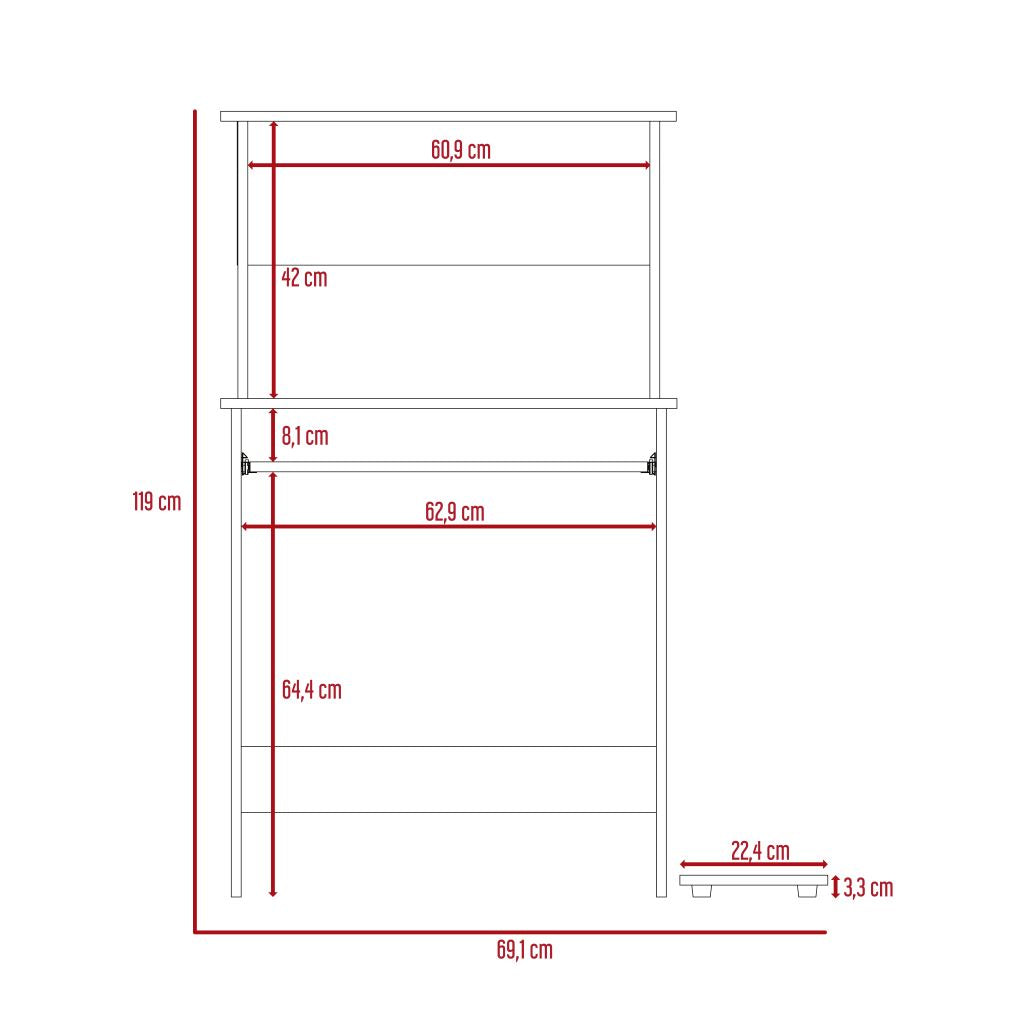 Escritorio Con Portateclado Y Base Para Cpu, FM Furniture 065C, Café Claro