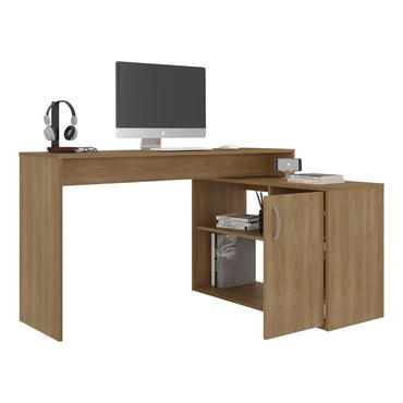 Escritorio En L Una Puerta, Café Claro