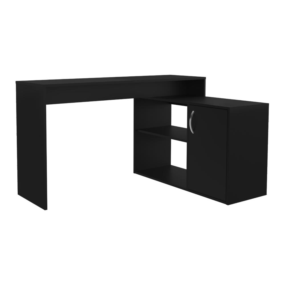 Escritorio En L Una Puerta, Negro