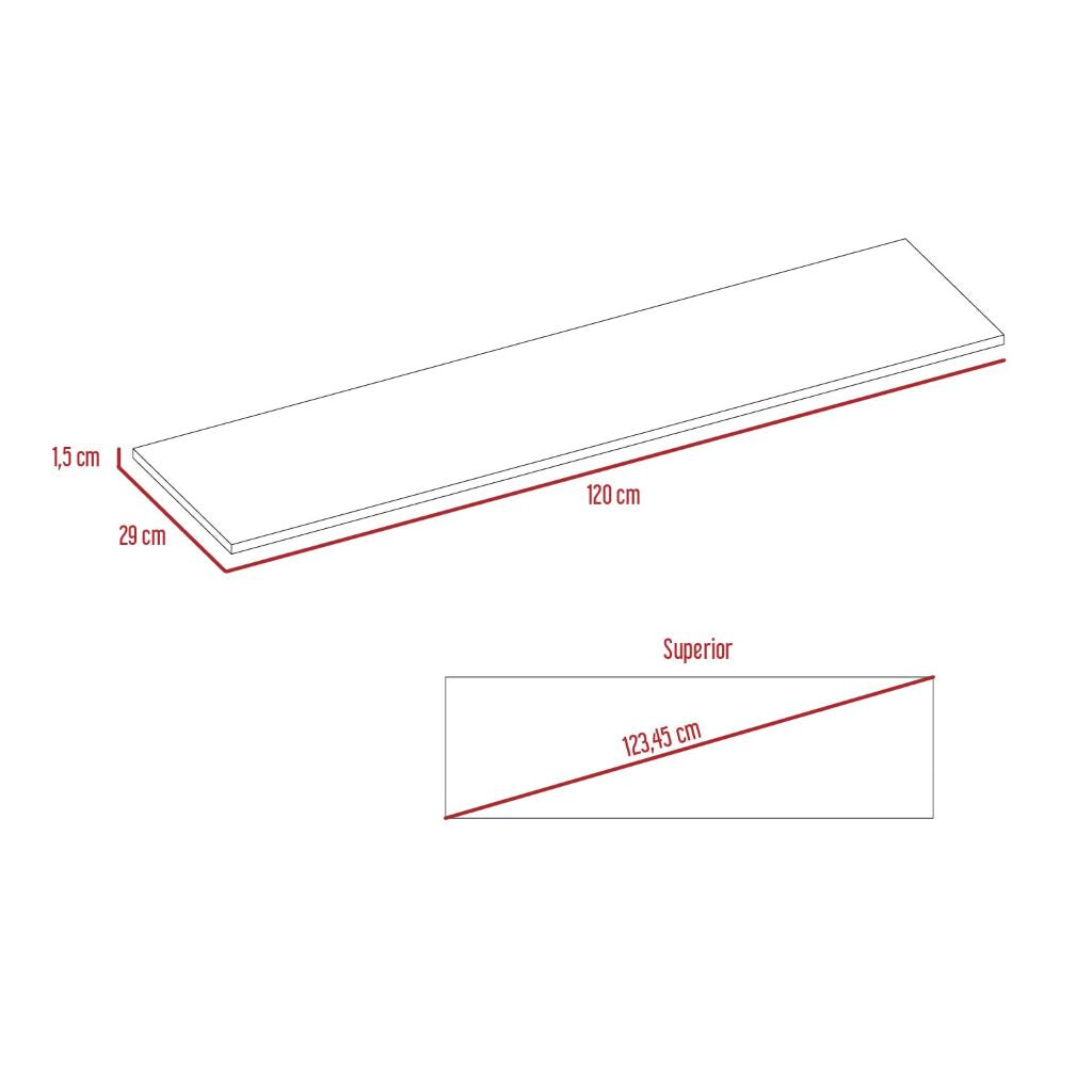 Repisa Flotante 120 Cm, FM Furniture 038B, NEGRO