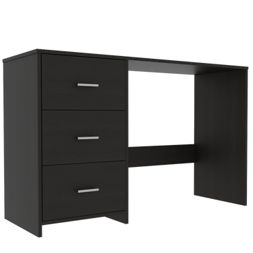 Escritorio Eco, Wengue, con Tres Cajoneras Manijas Metálicas y Amplio Espacio de Almacenamiento