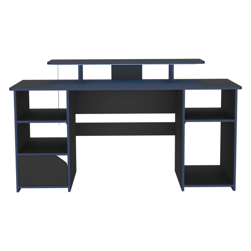 Escritorio Gamer Un Puerta Fm 045A Negro Y Azul