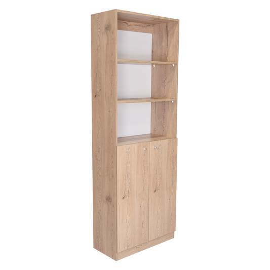 Estante E4Home, Macadamia, con dos puertas batientes