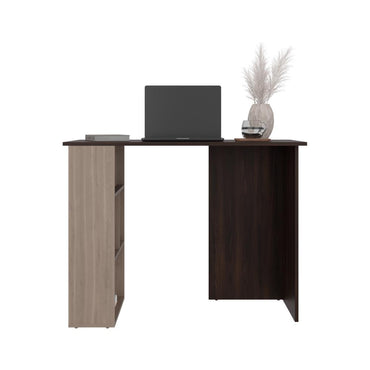 Escritorio Biblioteca Avis, Nogal y Bardolino, con espacio para guardar objetos