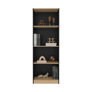 Biblioteca Home, Wengue y Fresno Europeo, con Cuatro Entrepaños