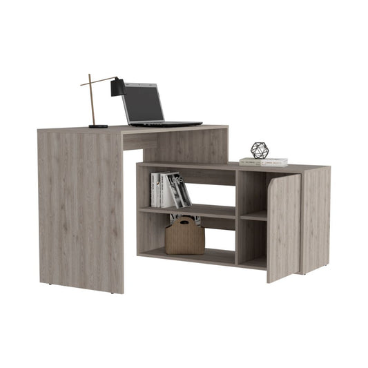Escritorio Esquinero en forma de L Color Rennes Ceniza Para Oficina