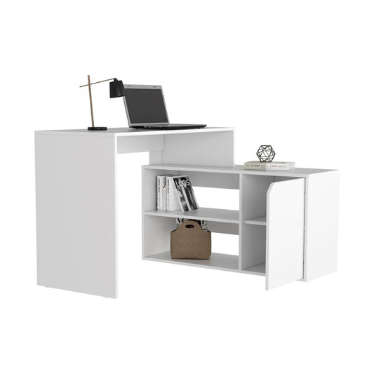 Escritorio Esquinero en forma de L Color Rennes Blanco Para Oficina