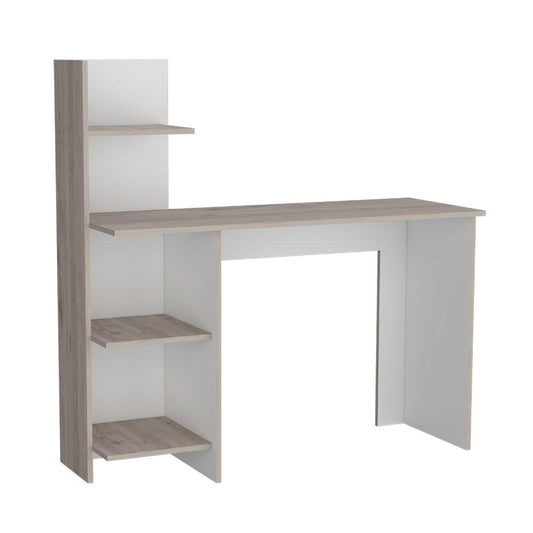 Escritorio Con Biblioteca Cuatro Repisas FM 067C, Café Claro